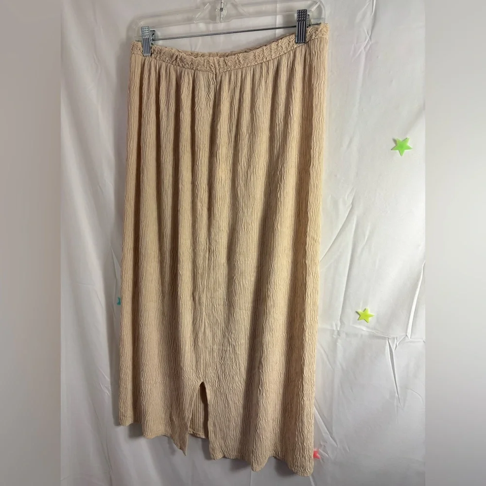 VTG 90s/y2k Cream Textured Boho Midi-Maxi Skirt‎ Women’s Size L